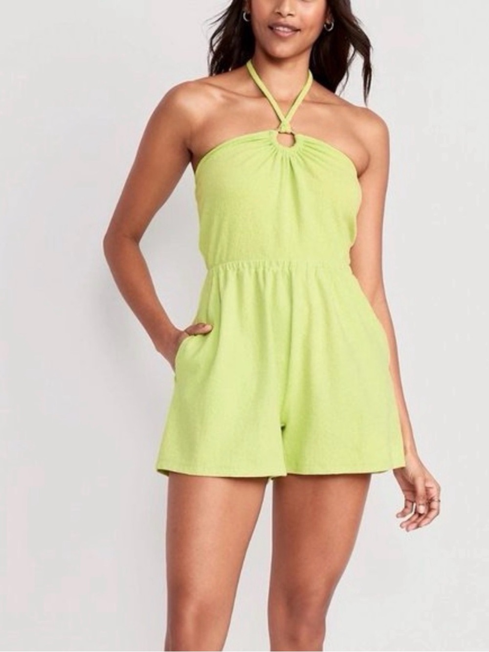Old Navy Lime Green Halter Romper